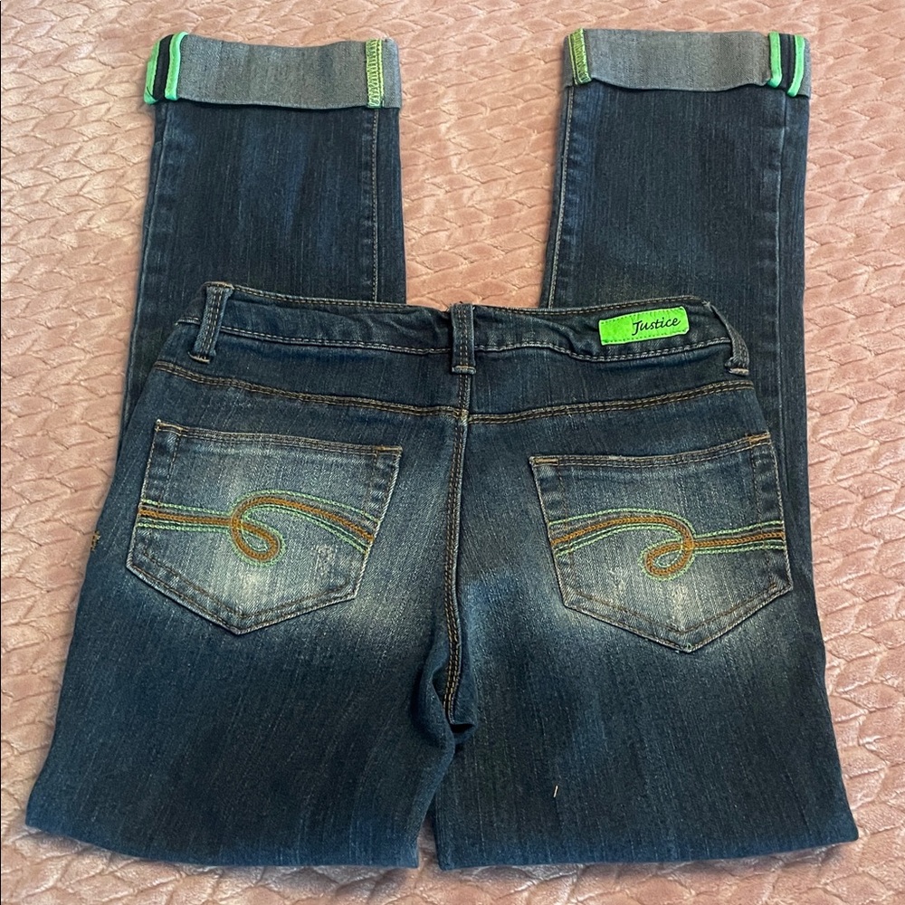 Justice Girls Cuffed Jeans - size 10